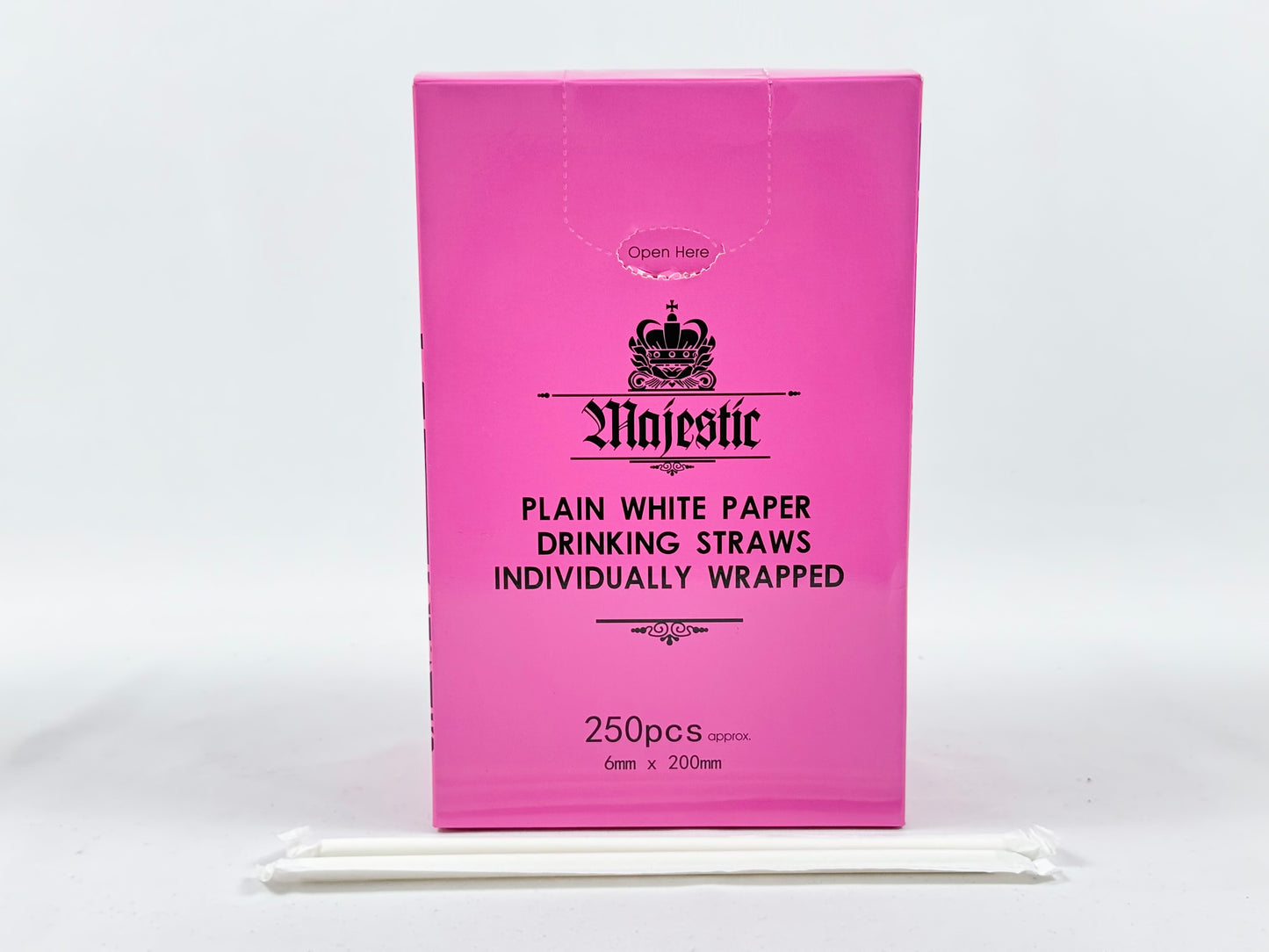 White Paper Drinking Straw 250pcs